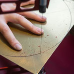 Charlotte Tollyfield at work in her studio at Yorkshire Art Space’ Persistence Works in Sheffield 2017 